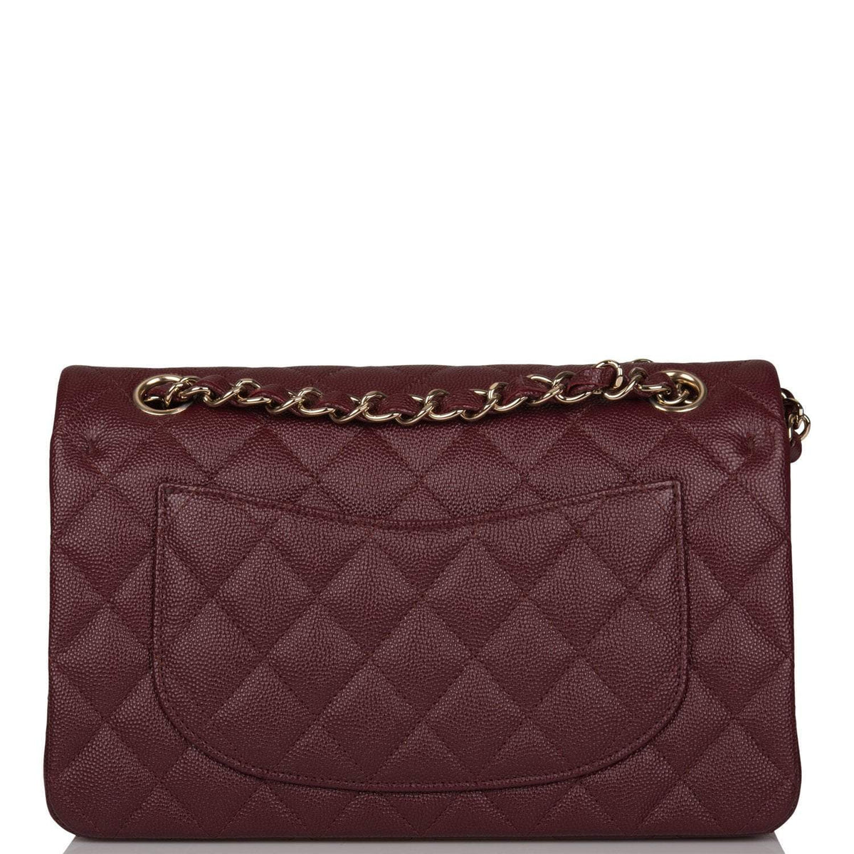 Chanel Burgundy Quilted Caviar Small Classic Double Flap Bag Light Gold Hardware - photo 5