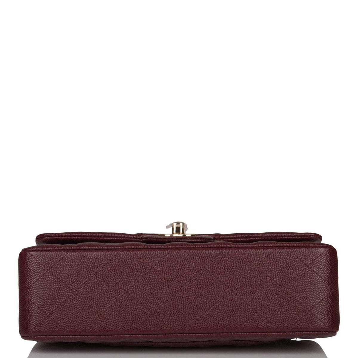 Chanel Burgundy Quilted Caviar Small Classic Double Flap Bag Light Gold Hardware - photo 7