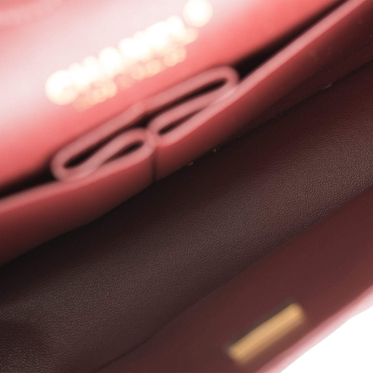 Chanel Burgundy Quilted Caviar Small Classic Double Flap Bag Light Gold Hardware - photo 9