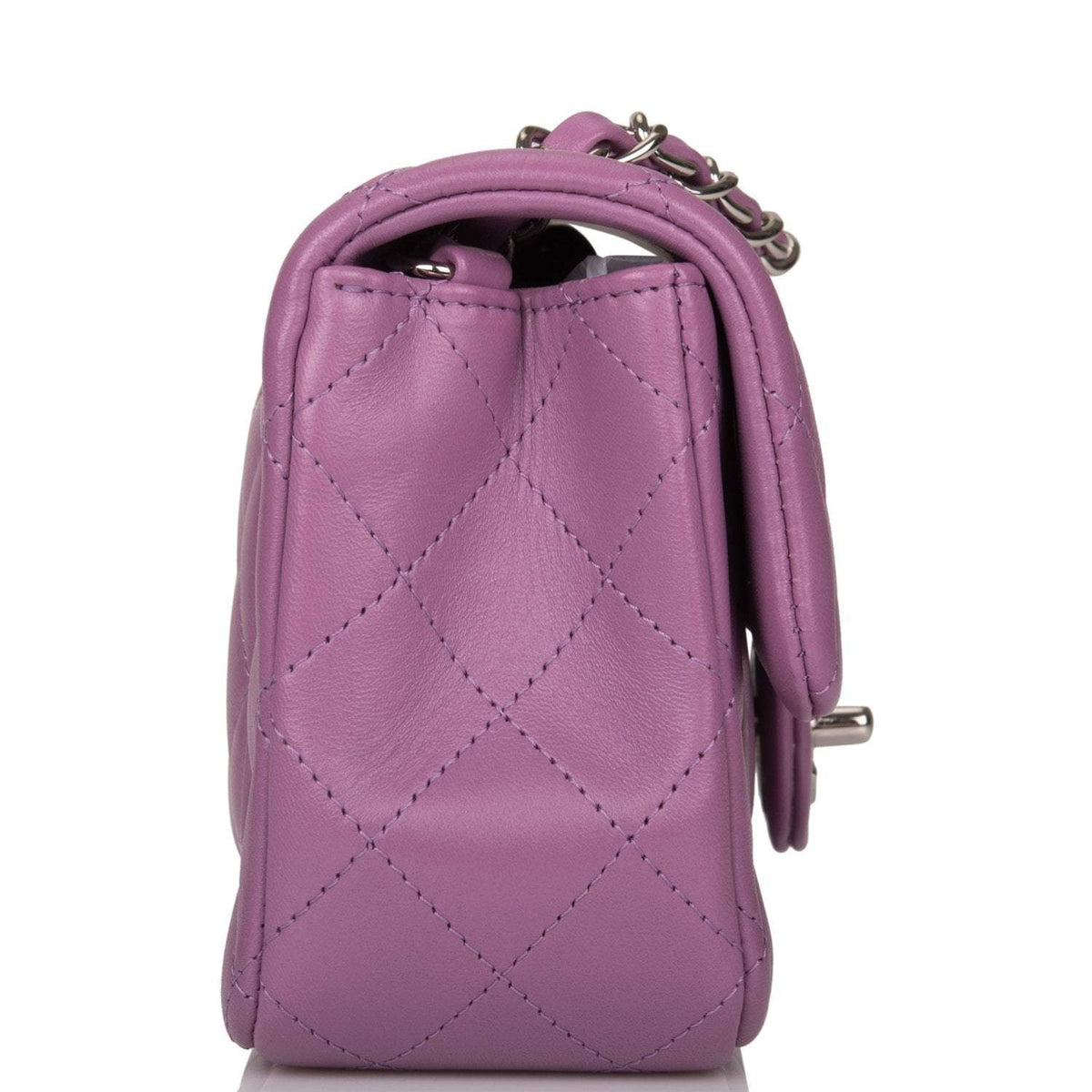 Chanel Purple Quilted Lambskin Rectangular Mini Classic Flap Bag Silver Hardware - image 3