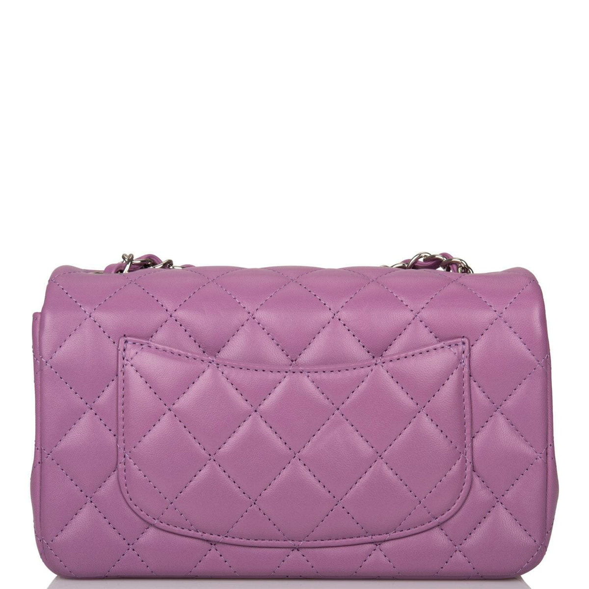 Chanel Purple Quilted Lambskin Rectangular Mini Classic Flap Bag Silver Hardware - image 4