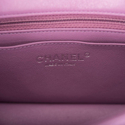 Chanel Purple Quilted Lambskin Rectangular Mini Classic Flap Bag Silver Hardware - image 9