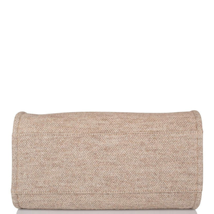 Chanel Beige Wool Large Deauville Shopping Bag Silver Hardware - photo 6