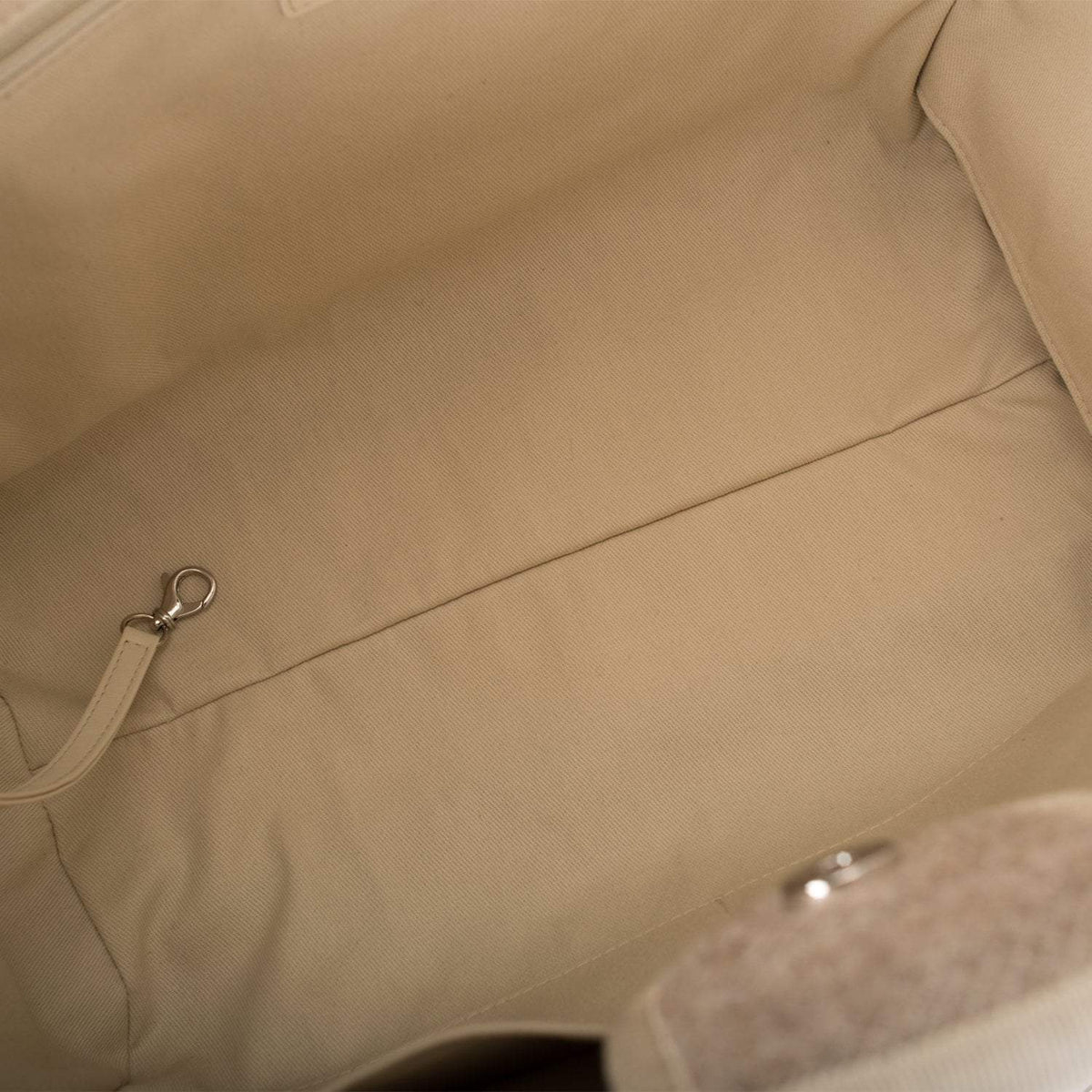 Chanel Beige Wool Large Deauville Shopping Bag Silver Hardware - photo 7