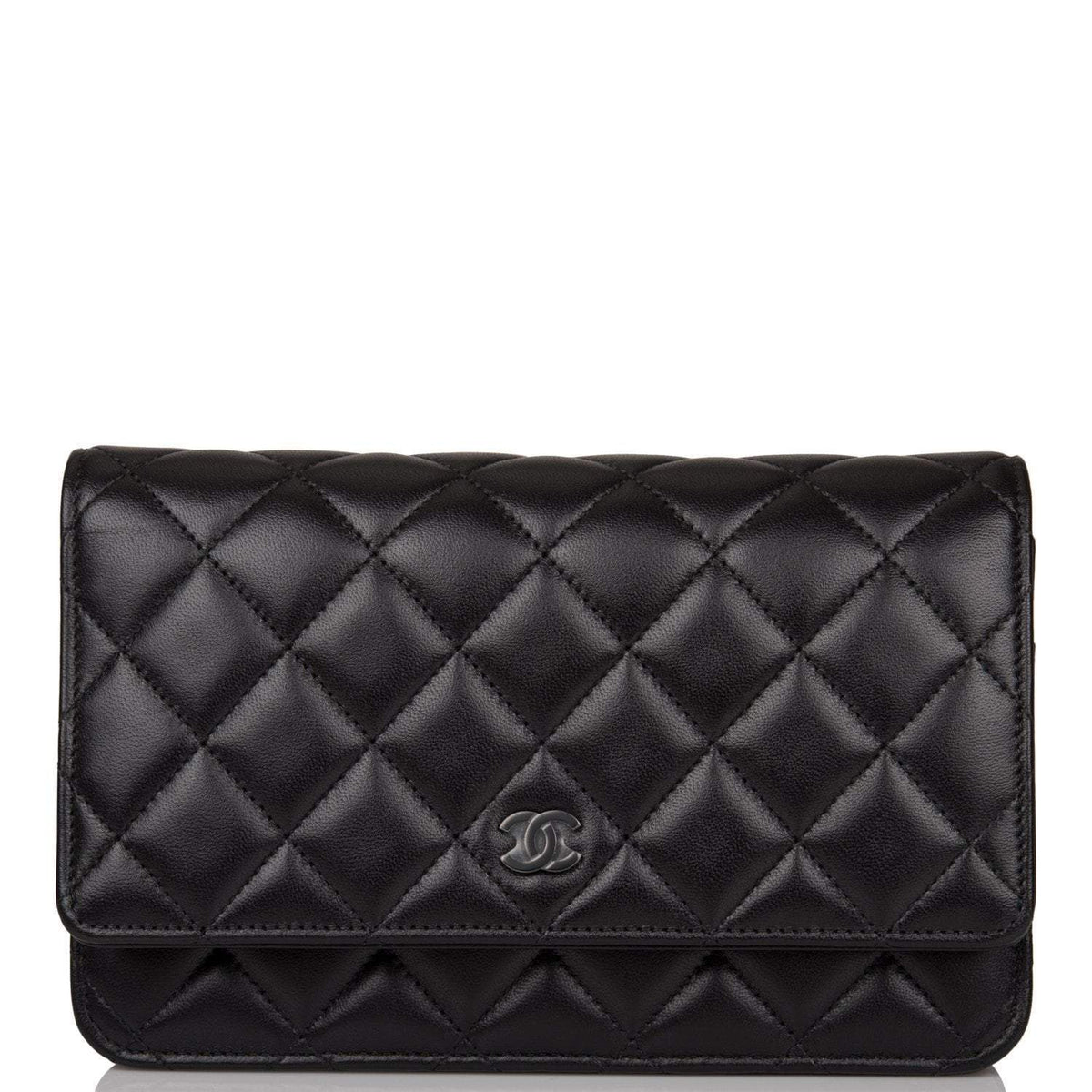 Chanel SO Black Classic Quilted Lambskin Wallet On Chain (WOC) Black Hardware - photo 1