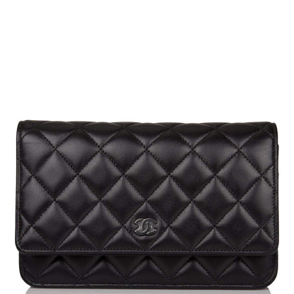 Chanel SO Black Classic Quilted Lambskin Wallet On Chain (WOC) Black Hardware - photo 1
