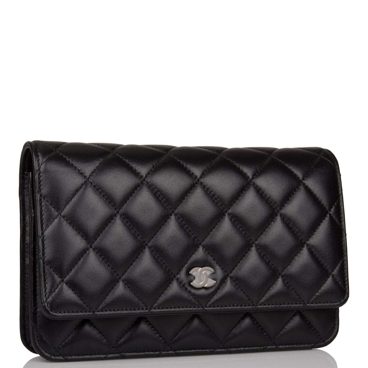 Chanel SO Black Classic Quilted Lambskin Wallet On Chain (WOC) Black Hardware - photo 2