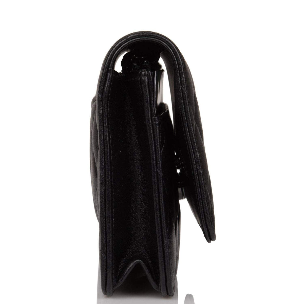 Chanel SO Black Classic Quilted Lambskin Wallet On Chain (WOC) Black Hardware - photo 3