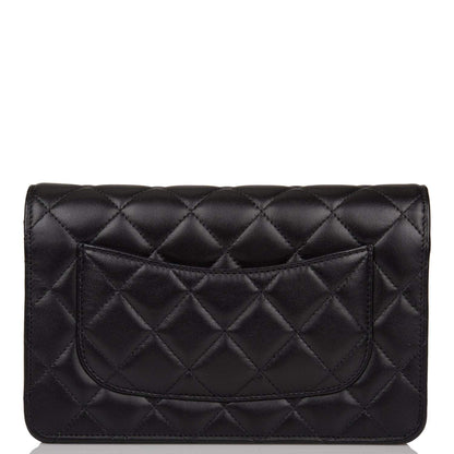 Chanel SO Black Classic Quilted Lambskin Wallet On Chain (WOC) Black Hardware - photo 4