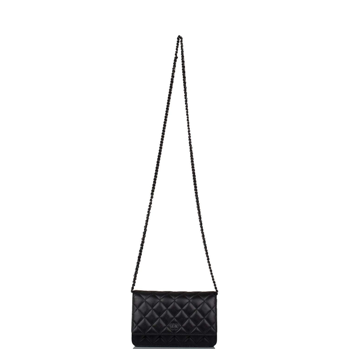 Chanel SO Black Classic Quilted Lambskin Wallet On Chain (WOC) Black Hardware - photo 7