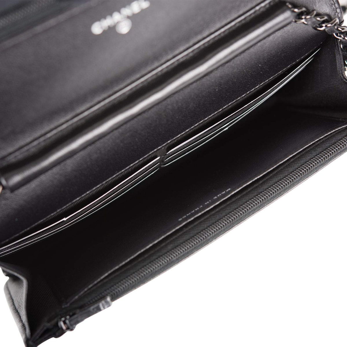 Chanel SO Black Classic Quilted Lambskin Wallet On Chain (WOC) Black Hardware - photo 8