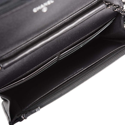 Chanel SO Black Classic Quilted Lambskin Wallet On Chain (WOC) Black Hardware - photo 8
