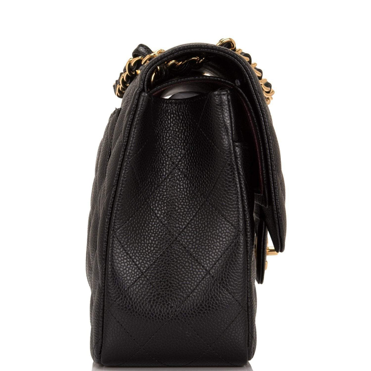 Chanel Black Quilted Caviar Jumbo Classic Double Flap Bag Gold Hardware - image 3