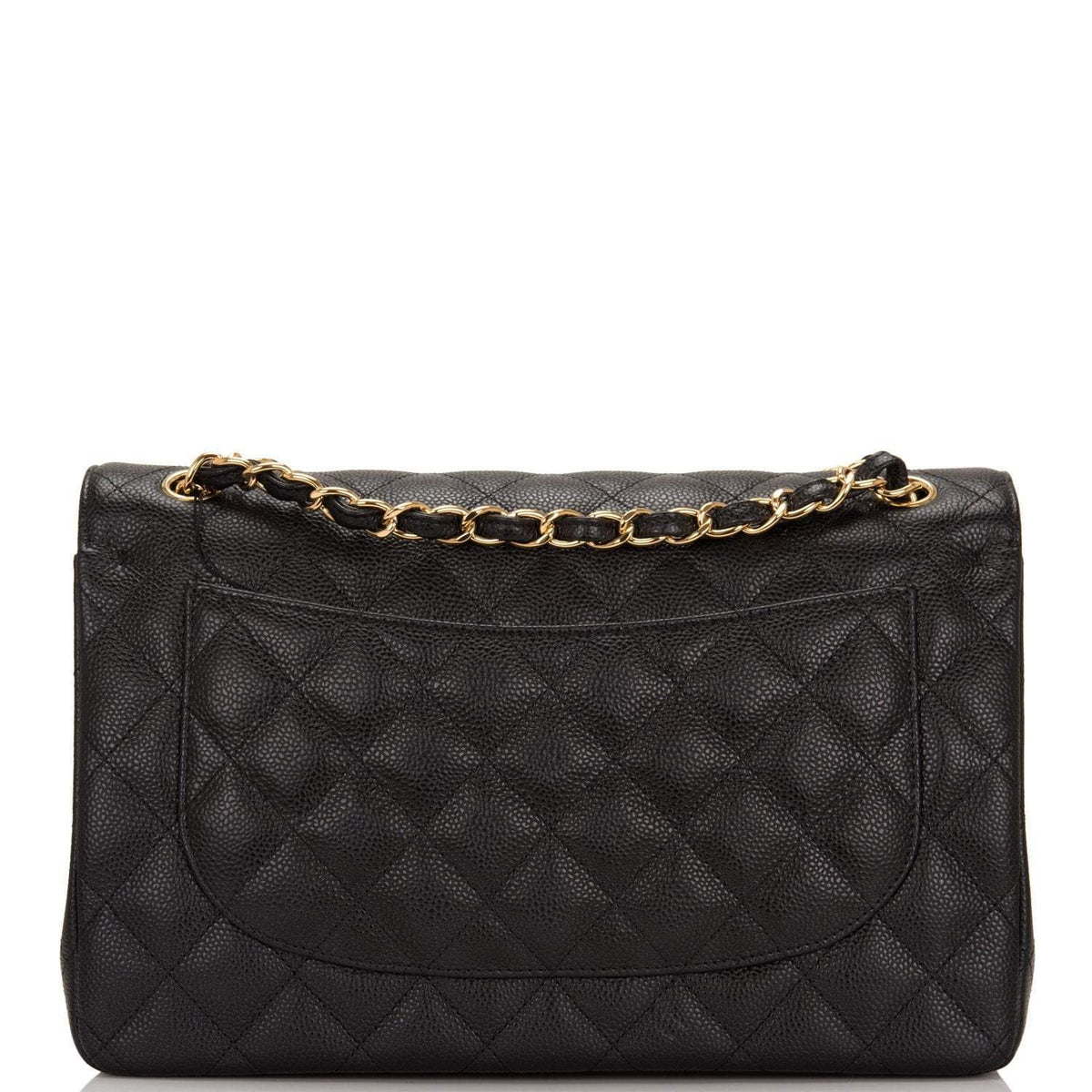 Chanel Black Quilted Caviar Jumbo Classic Double Flap Bag Gold Hardware - image 4