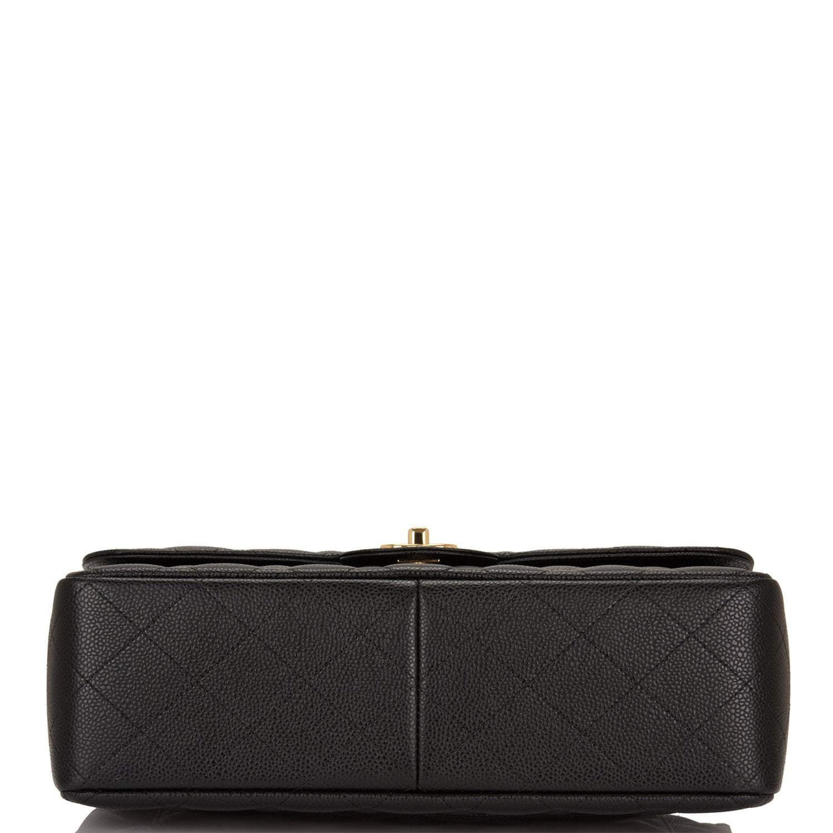 Chanel Black Quilted Caviar Jumbo Classic Double Flap Bag Gold Hardware - image 5