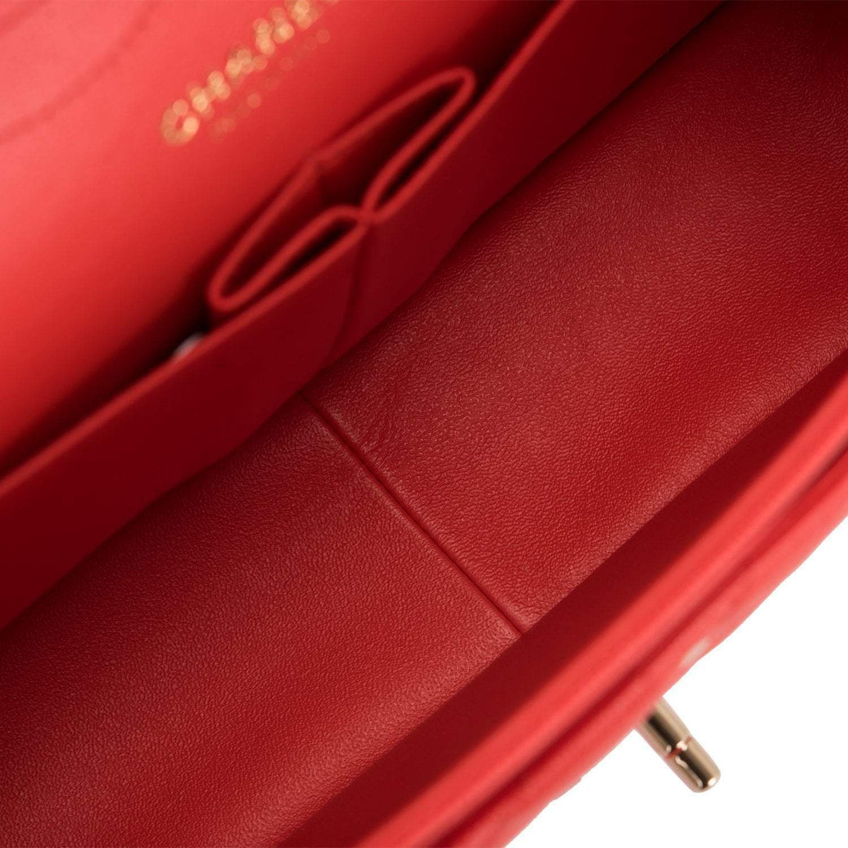 Chanel Red Shiny Quilted Caviar Jumbo Classic Double Flap Bag Gold Hardware - image 7