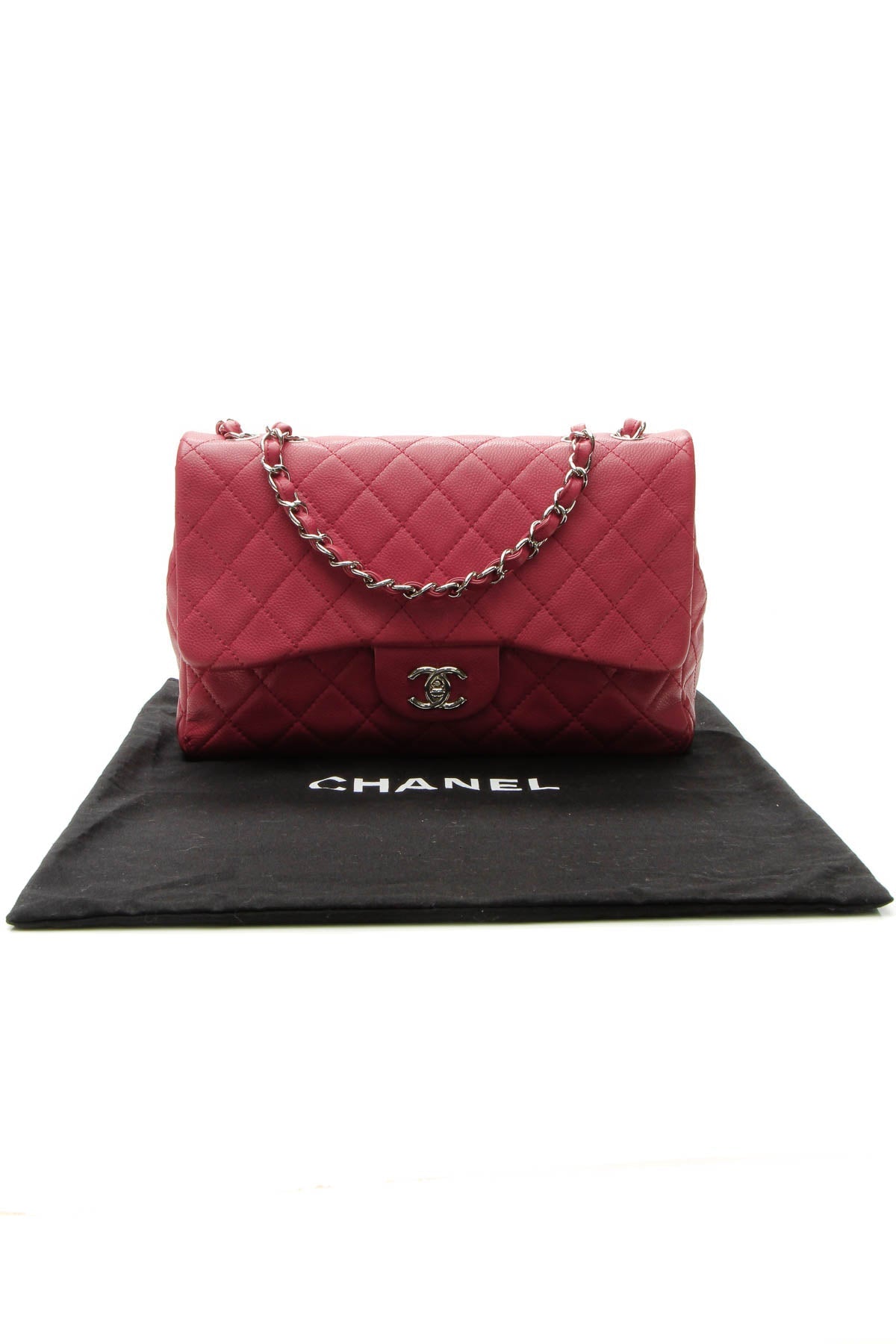 Classic Jumbo Single Flap Bag - Raspberry - image 12