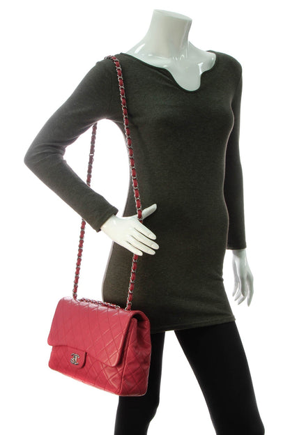 Classic Jumbo Single Flap Bag - Raspberry - image 2