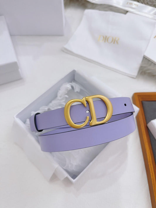 CHRISTIAN DIOR CD Buckle Leather Belt in Lavender Smooth Calfskin - image 1