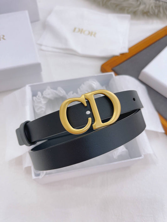 CHRISTIAN DIOR CD Buckle Leather Belt in Black Smooth Calfskin - image 2