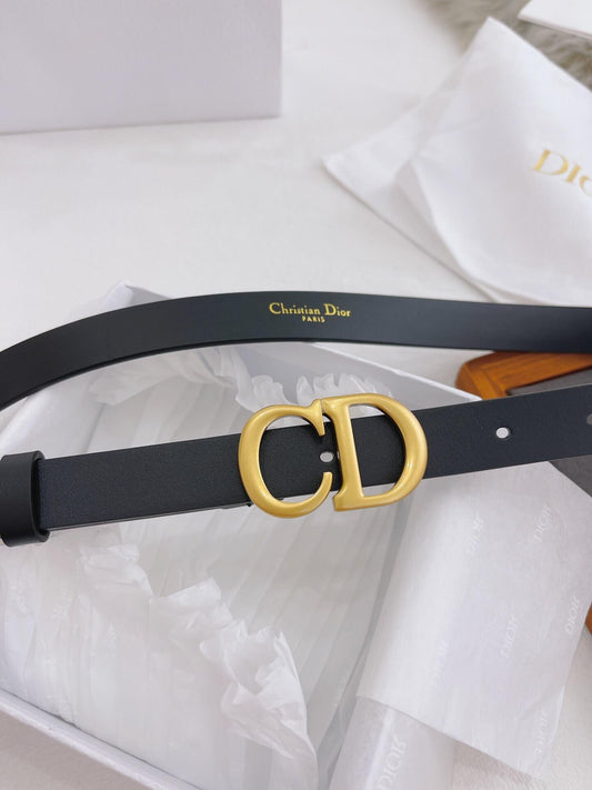 Dior Christian Dior CD Buckle Leather Belt in Black Smooth Calfskin - photo 1
