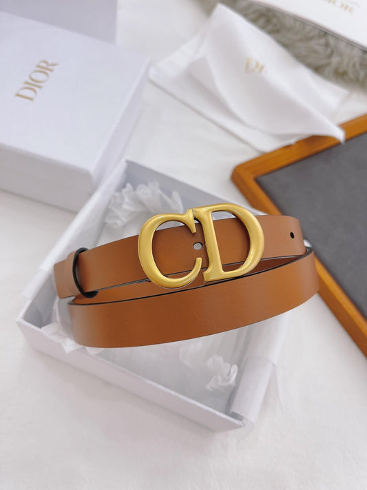 Dior Christian Dior CD Buckle Leather Belt in Cognac - photo 1