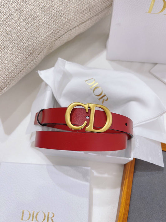 Dior Christian Dior CD Buckle Leather Belt in Red - photo 1