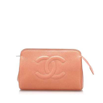 Chanel CC Caviar Leather Pouch - image 1