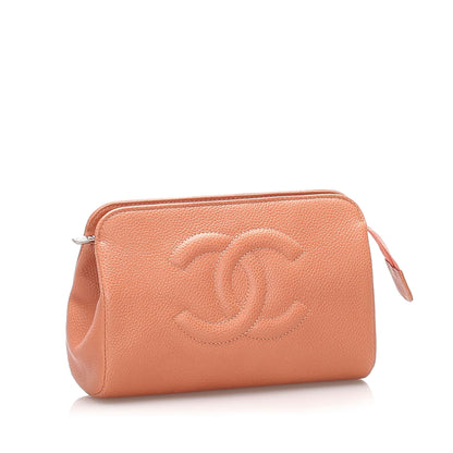 Chanel CC Caviar Leather Pouch - image 2