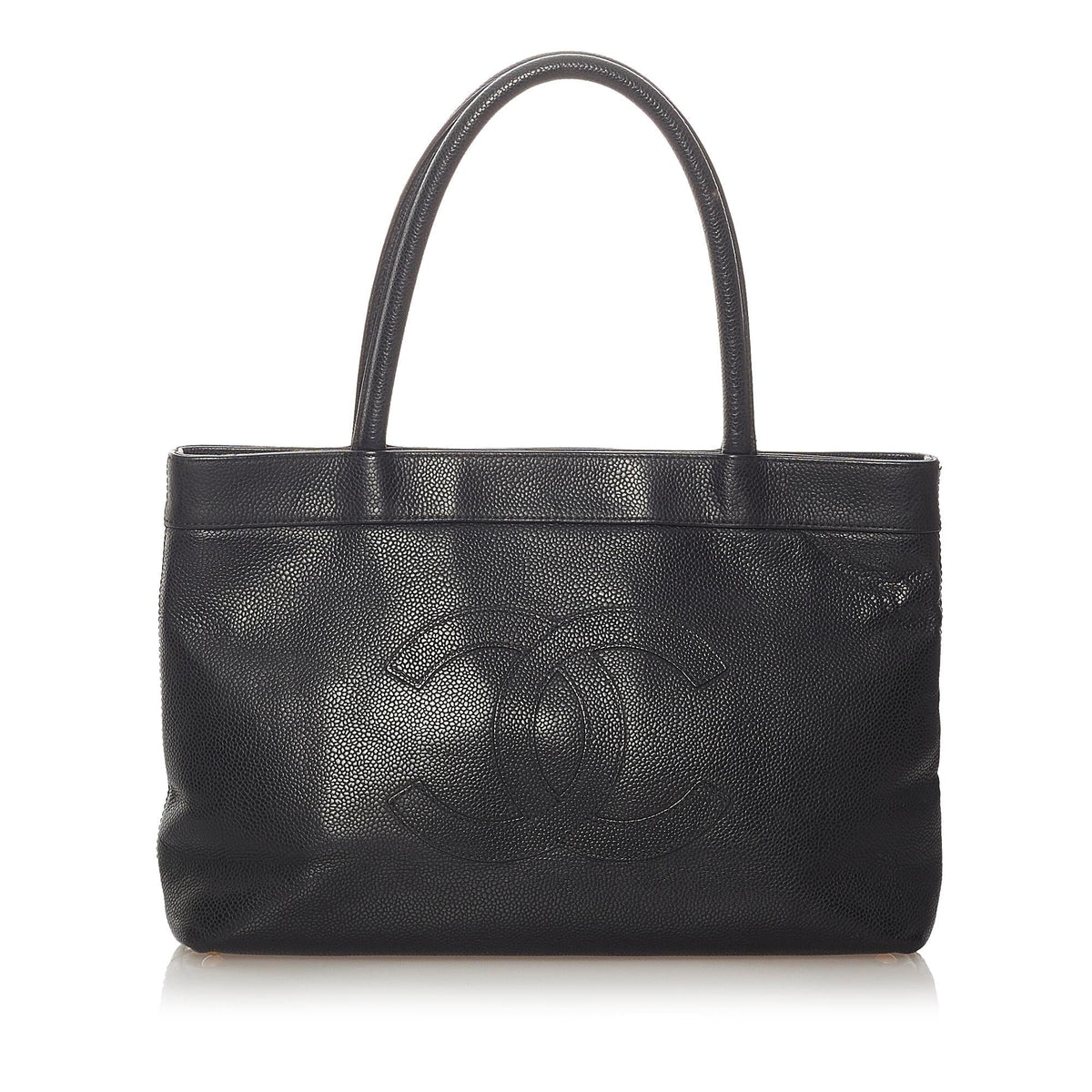 Chanel CC Caviar Leather Tote Bag - image 1