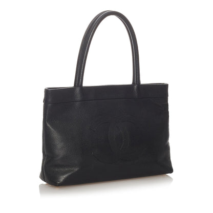 Chanel CC Caviar Leather Tote Bag - image 2