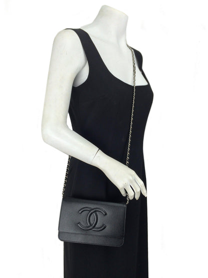 Chanel Caviar Wallet on Chain WOC Timeless Crossbody Bag - photo 2