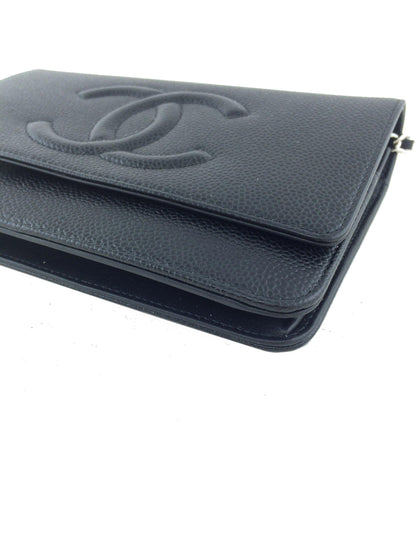 Chanel Caviar Wallet on Chain WOC Timeless Crossbody Bag - photo 9
