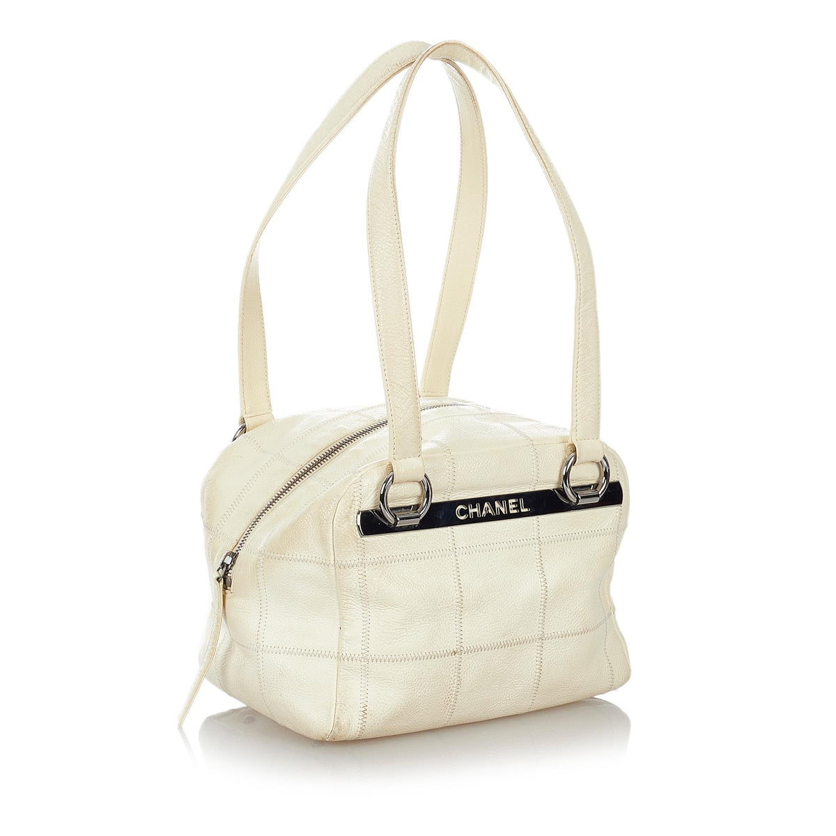 Chanel Choco Bar Caviar Leather Shoulder Bag - image 2