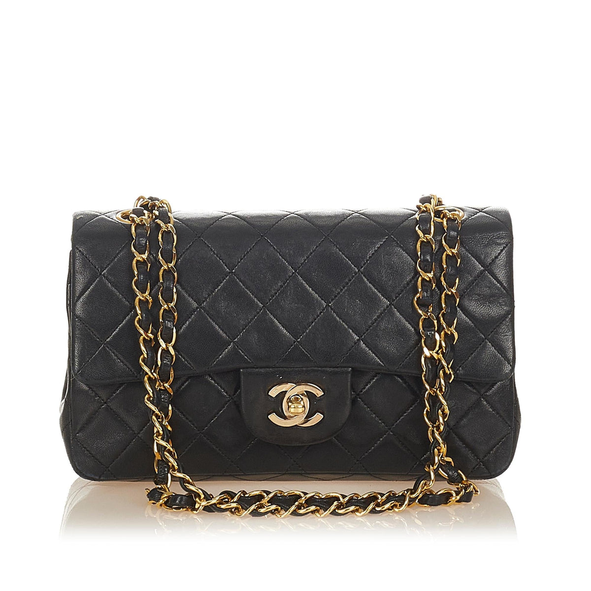 Chanel Classic Small Lambskin Leather Double Flap Bag - image 1