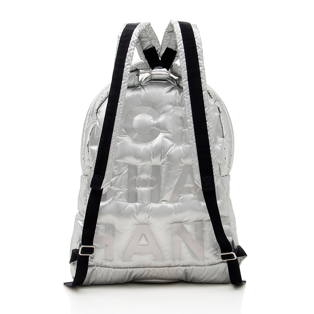 Chanel Embossed Nylon Logo Doudoune Large Backpack - image 3