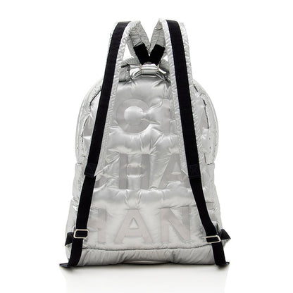 Chanel Embossed Nylon Logo Doudoune Large Backpack - image 3