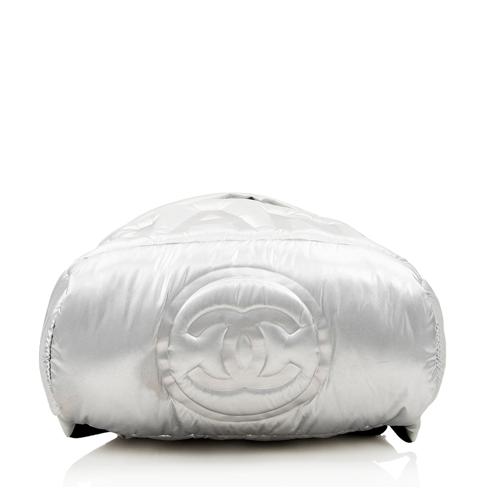 Chanel Embossed Nylon Logo Doudoune Large Backpack - image 4