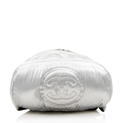 Chanel Embossed Nylon Logo Doudoune Large Backpack - image 4