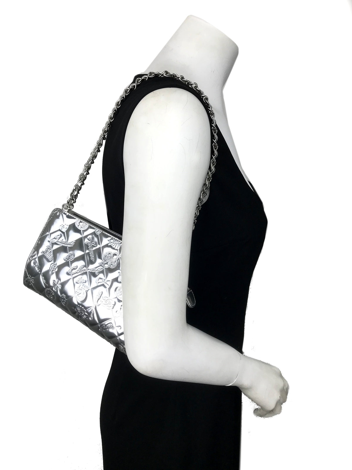 Chanel Embossed Patent Leather Lucky Symbols Pochette - photo 2