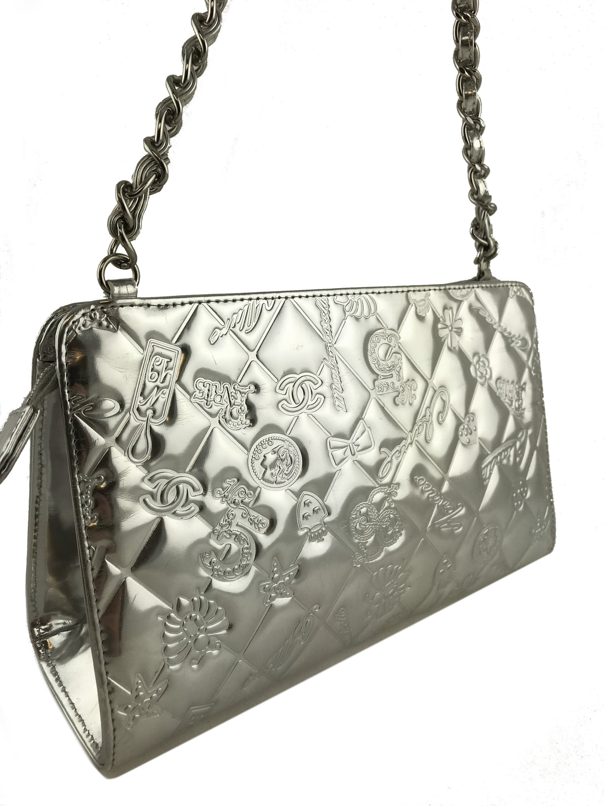 Chanel Embossed Patent Leather Lucky Symbols Pochette - photo 3