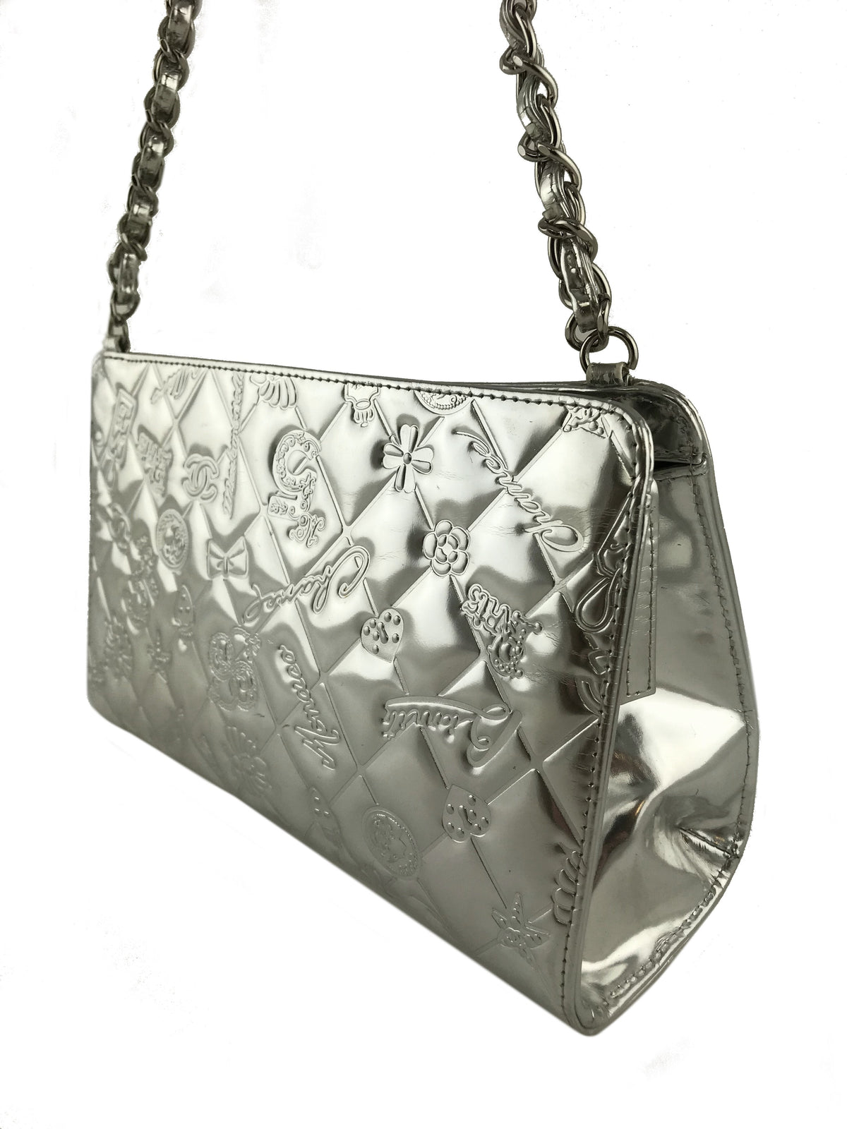Chanel Embossed Patent Leather Lucky Symbols Pochette - photo 4