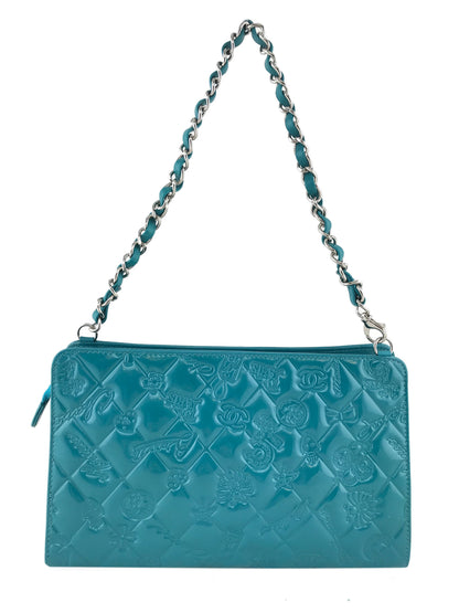 Chanel Embossed Patent Leather Lucky Symbols Pochette - image 4