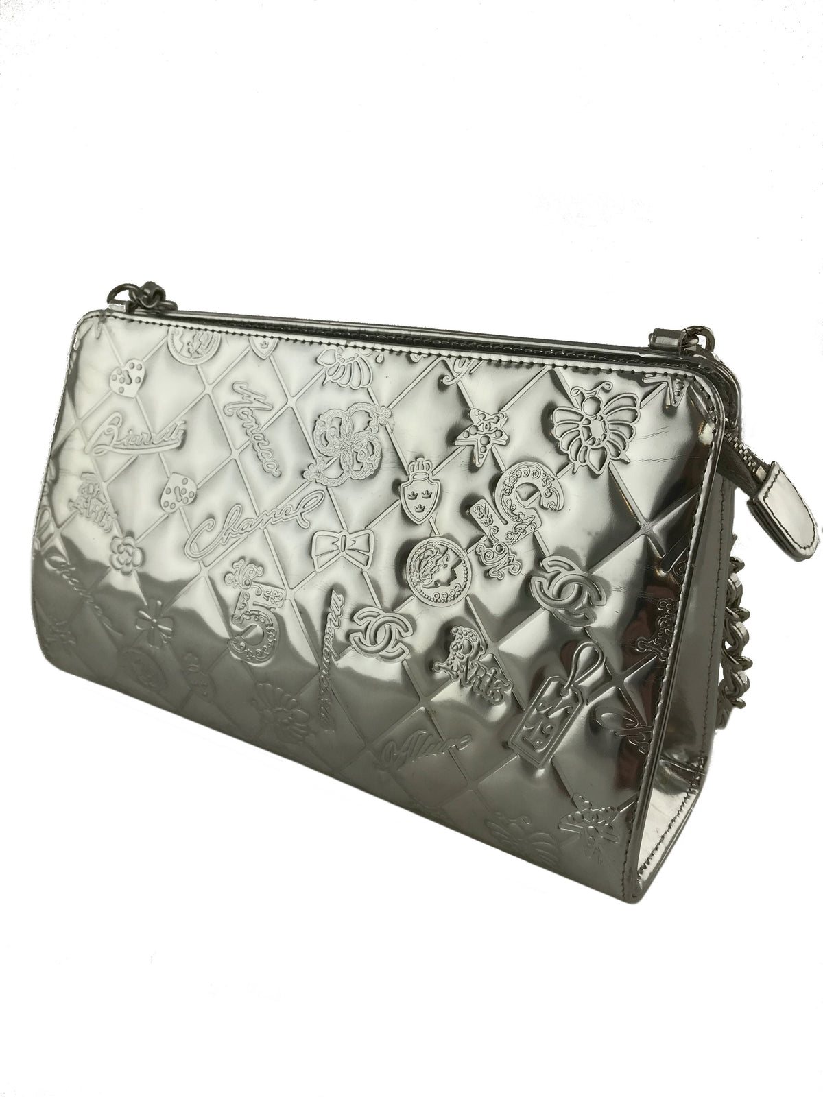 Chanel Embossed Patent Leather Lucky Symbols Pochette - photo 5