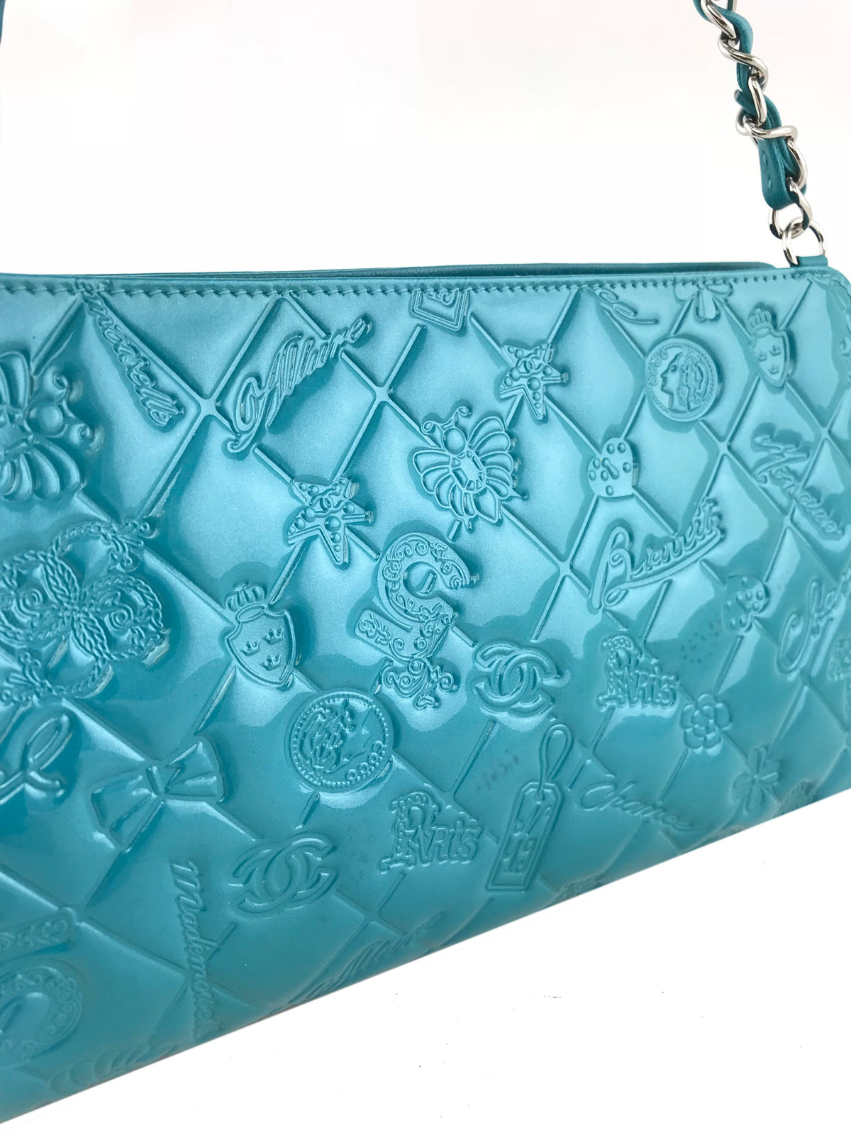 Chanel Embossed Patent Leather Lucky Symbols Pochette - image 5