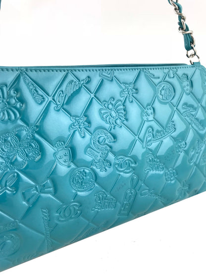 Chanel Embossed Patent Leather Lucky Symbols Pochette - image 5