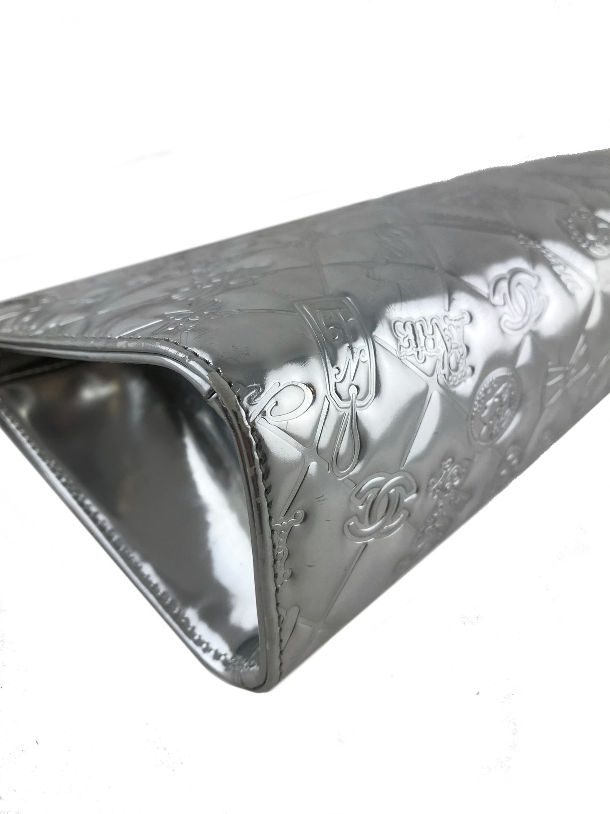 Chanel Embossed Patent Leather Lucky Symbols Pochette - photo 7