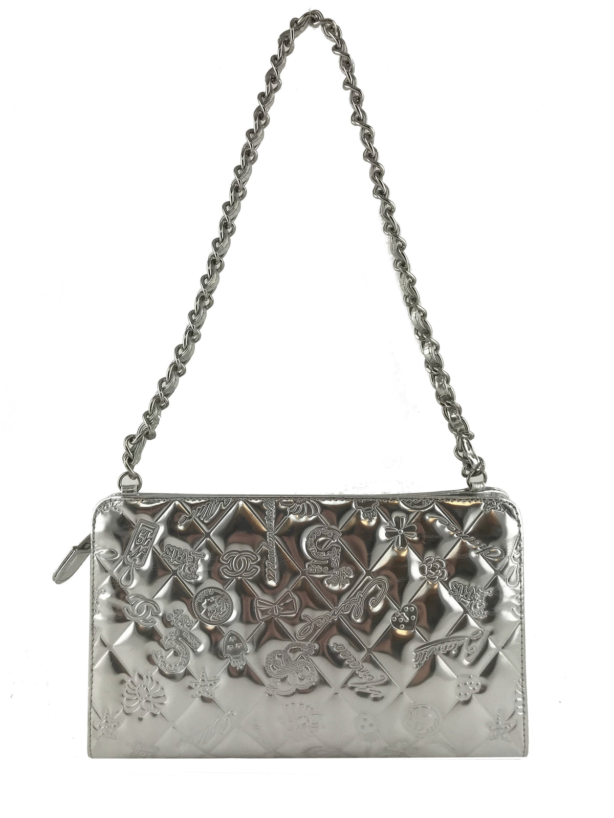 Chanel Embossed Patent Leather Lucky Symbols Pochette - photo 1