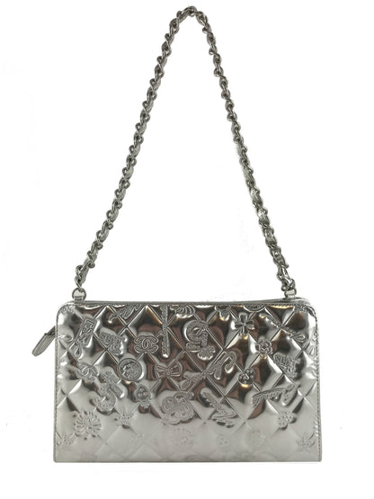 Chanel Embossed Patent Leather Lucky Symbols Pochette - photo 1