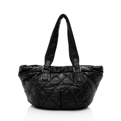 Chanel Lambskin Bubble Quilted Drawstring Shoulder Bag - image 3